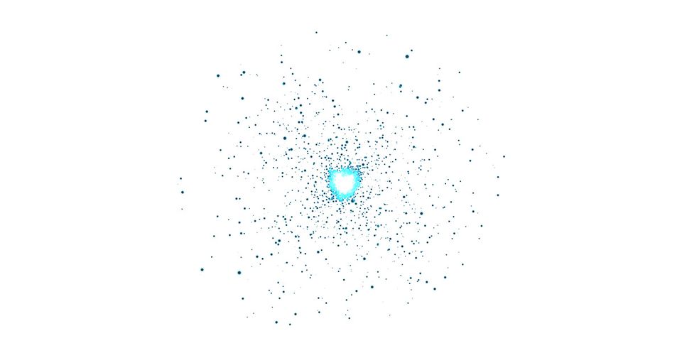 Image of floating particles generated with three.js